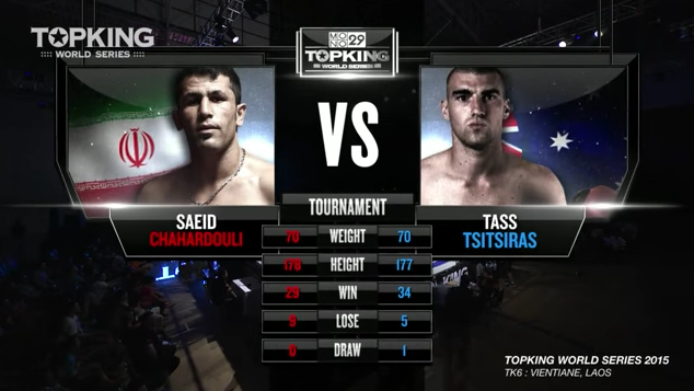 TK6 TOURNAMENT: Tass Tsitsiras (Australia) vs Saeid Chahardouli (Iran) (Full Fight HD)