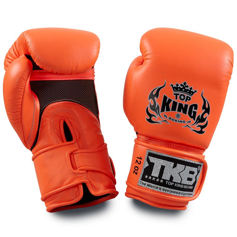 Top King Neon Orange "Double Lock" Boxing Gloves [Air Version]
