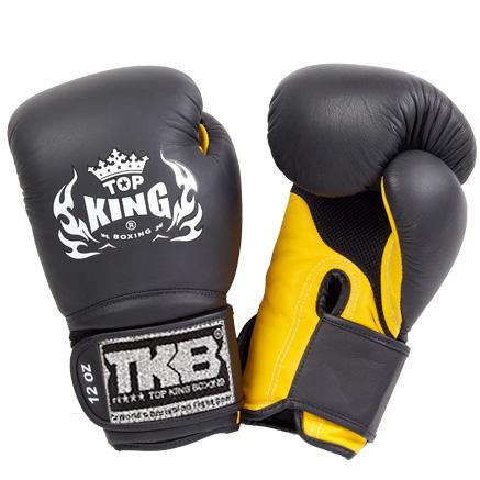 Top King Black / Yellow "Super Air" Boxing Gloves