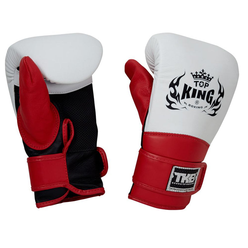 Top King White Triple Tone Bag Gloves with Closed Thumb