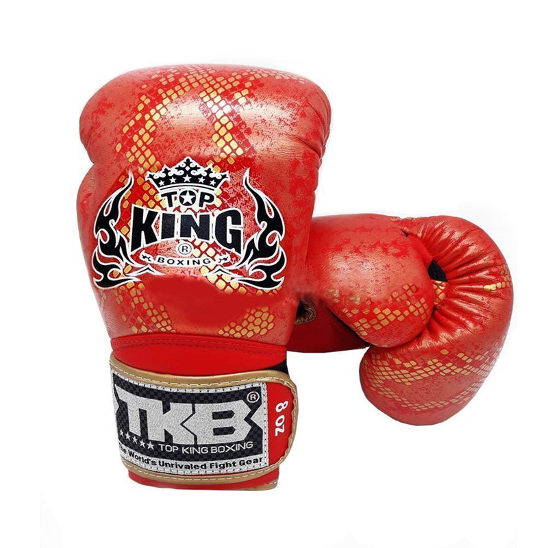 Top King Gold / Red "Snake" Boxing Gloves