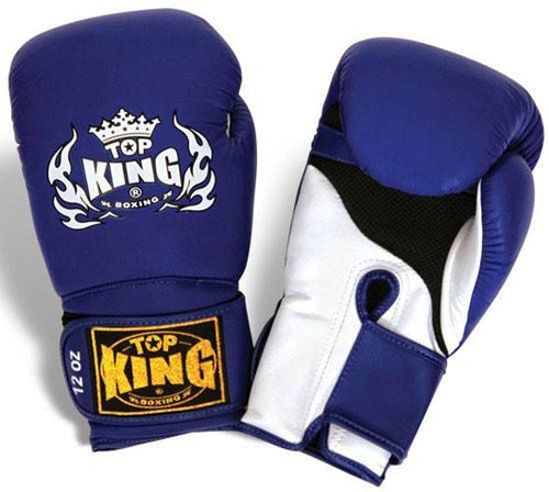 Boxing Gloves - Top King Blue / White "Super Air" Boxing Gloves
